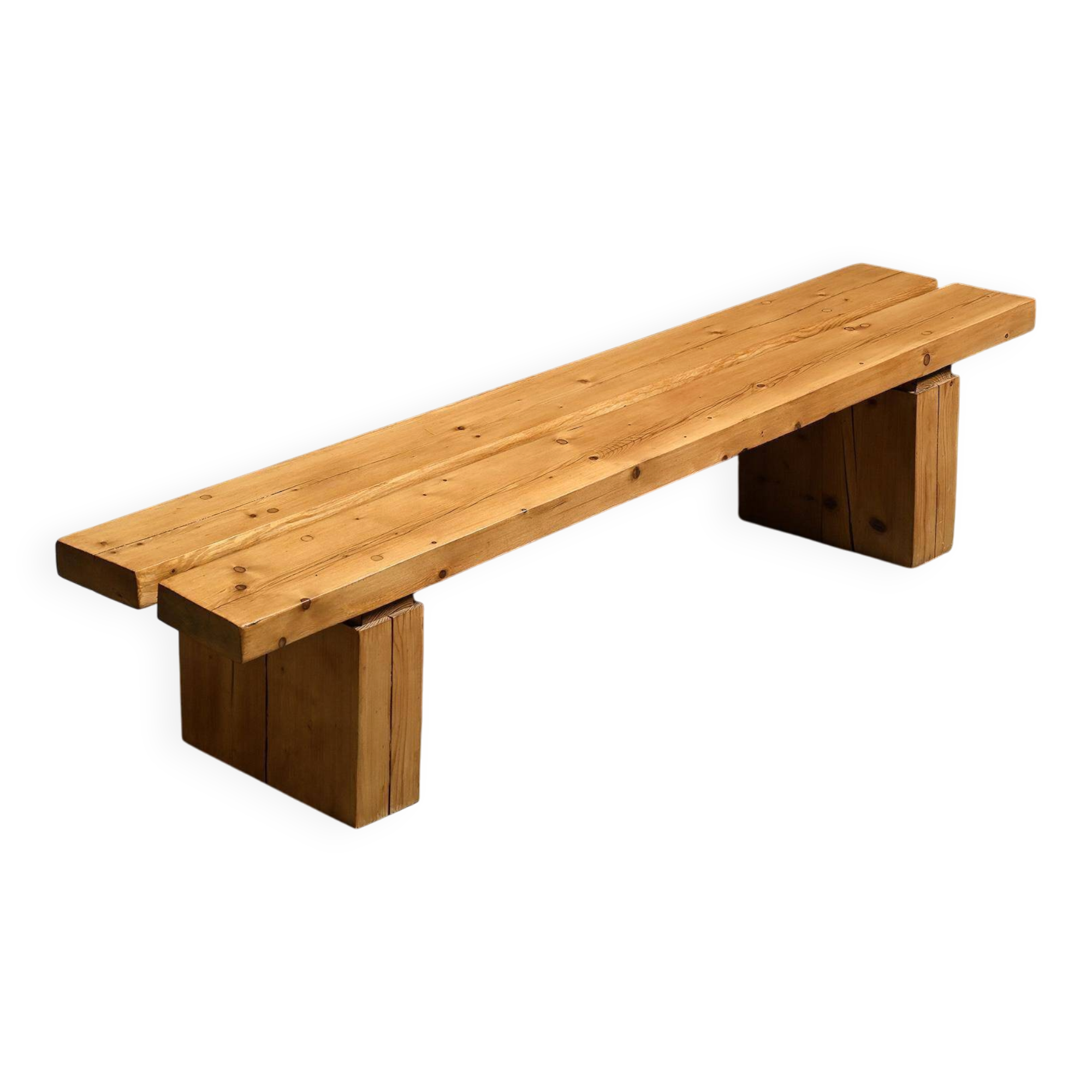 Pine bench from the La Rive residence, Arc 1600, France, circa 1970.