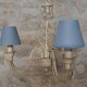 Patinated metal 3-light chandelier