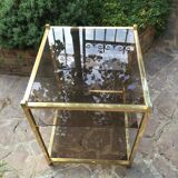 End table in smoky glass