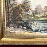 Diptych of oils on canvas signed Rialet