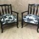 Paire de fauteuils tissu jungle