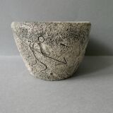 Red enamelled sandstone cup, Francis Triay, 50/60