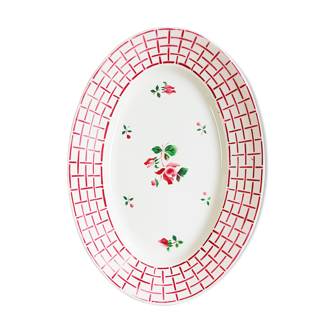 Plat ovale Digoin Rosa