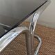 Table basse style bauhaus verre et chrome années 70