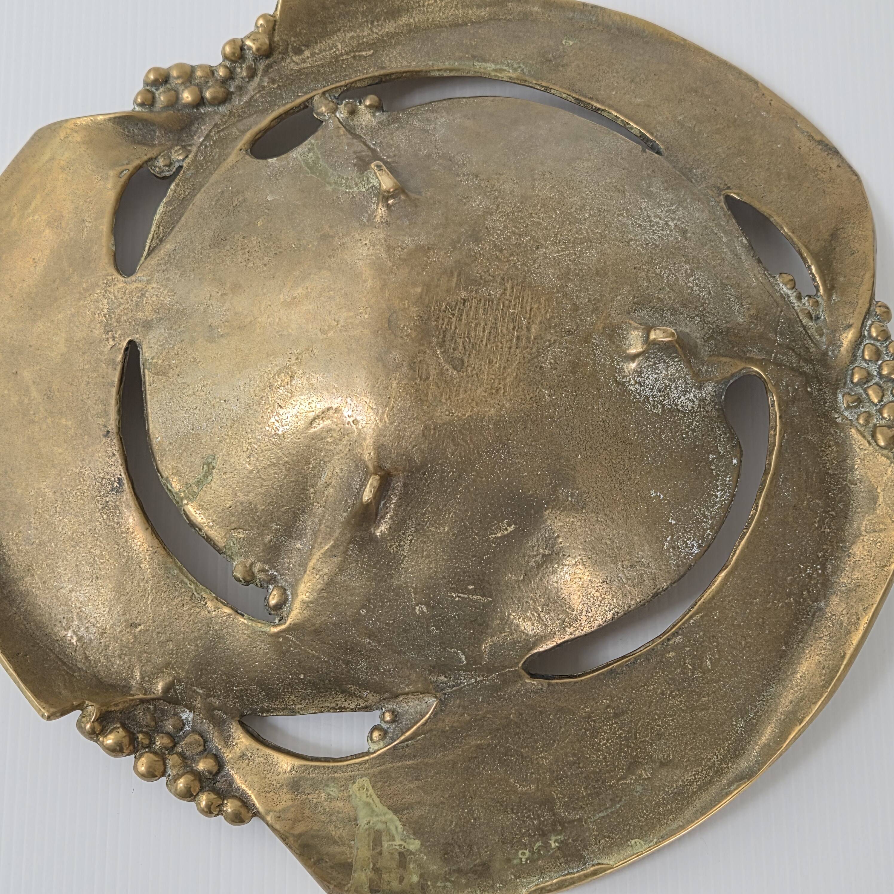 Vintage solid bronze fruit bowl from the 1970s.