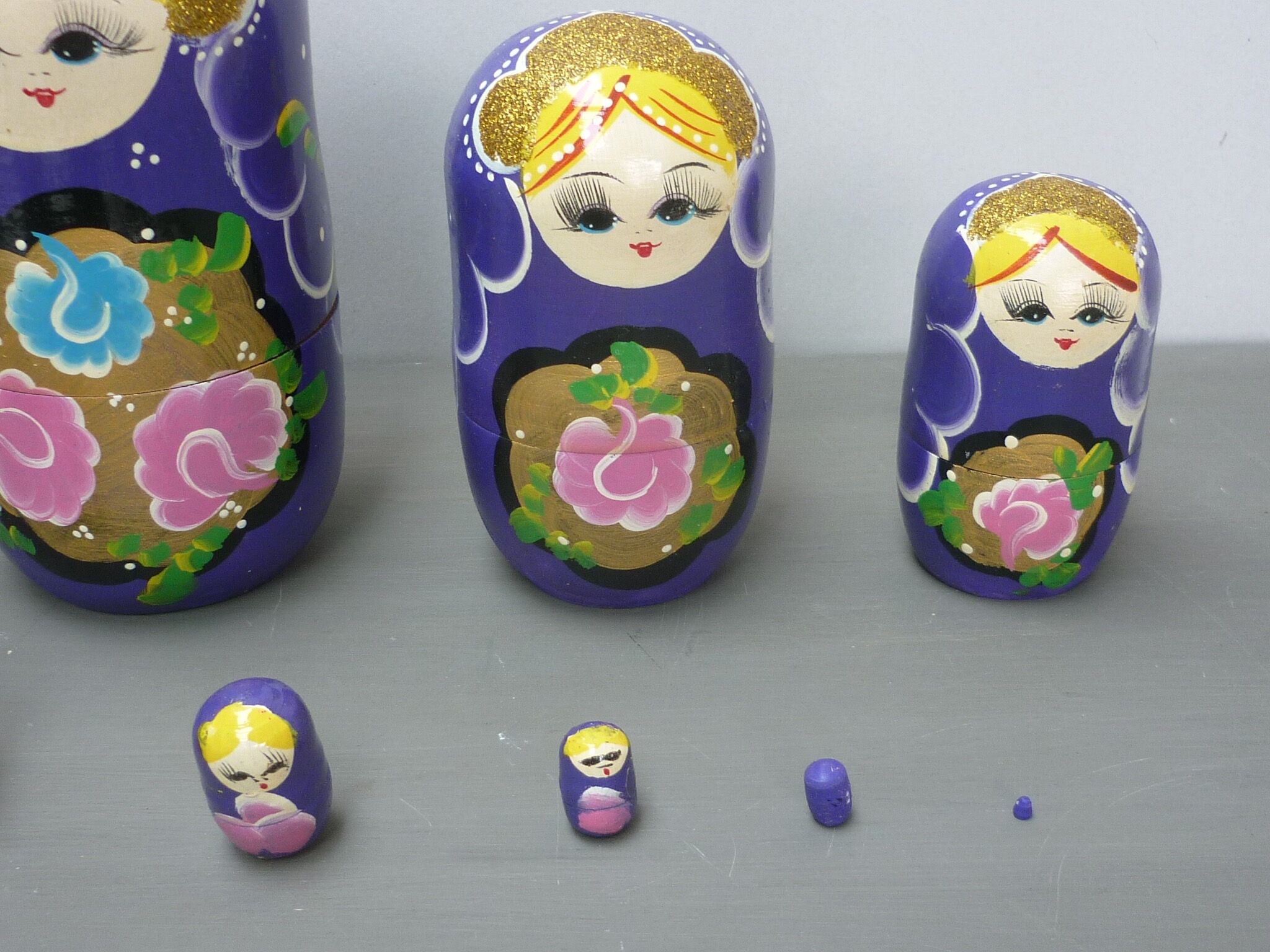 Russian dolls 10 vintage matriochkas