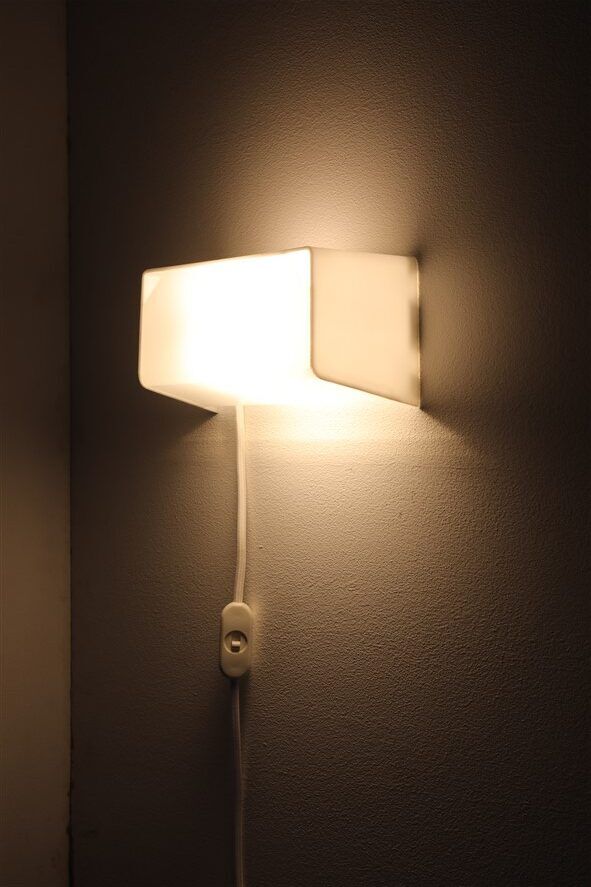 Rare Louis Poulsen wall lamp / 1960s / plexiglass / steel / Mid Century Danish Modern Design