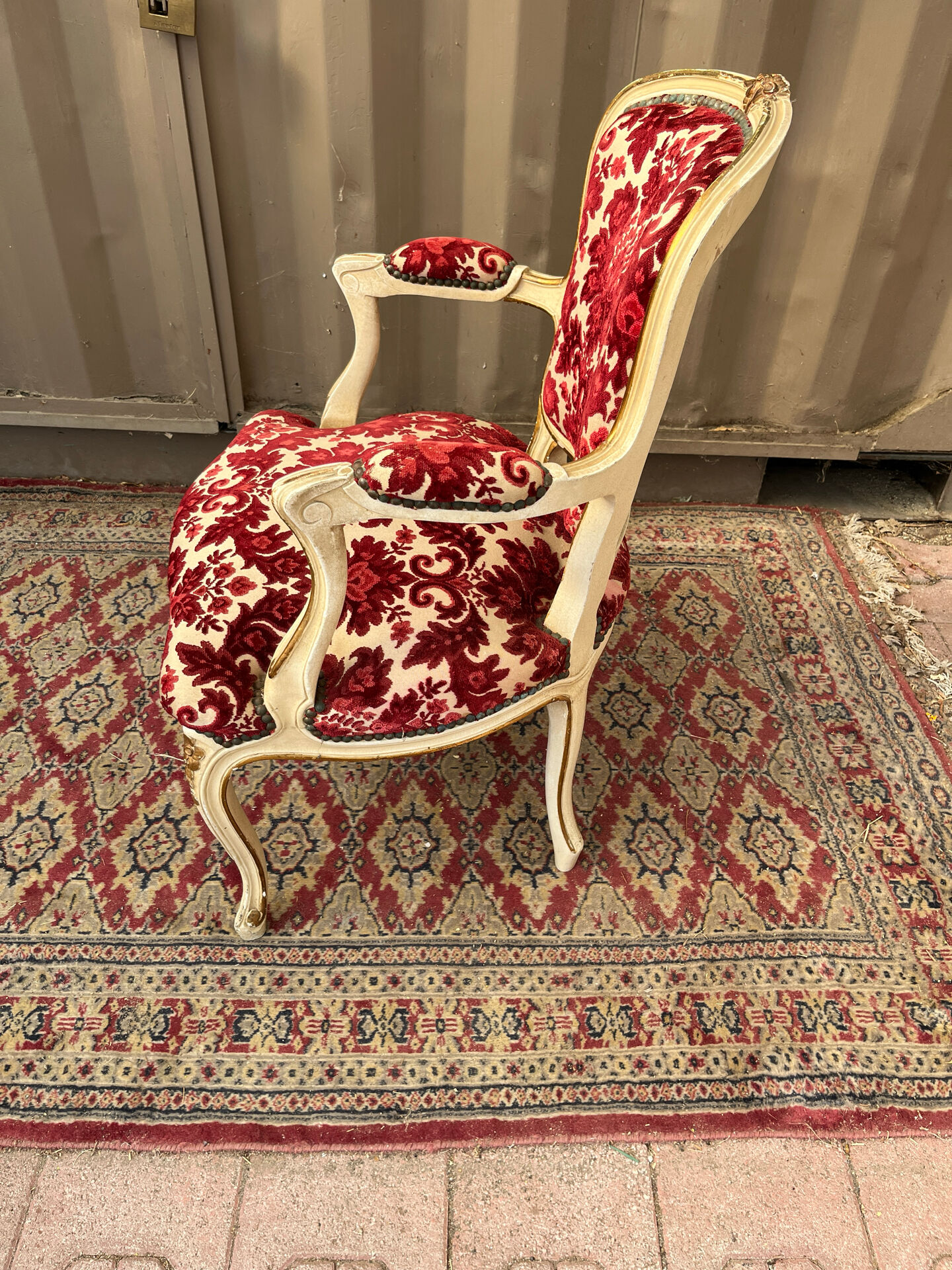 Louis XV style cabriolet armchair