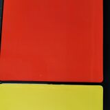 Two-tone vintage foldable side table with 2 extension cords