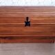 Large old trunk (steam box) in solid wood.