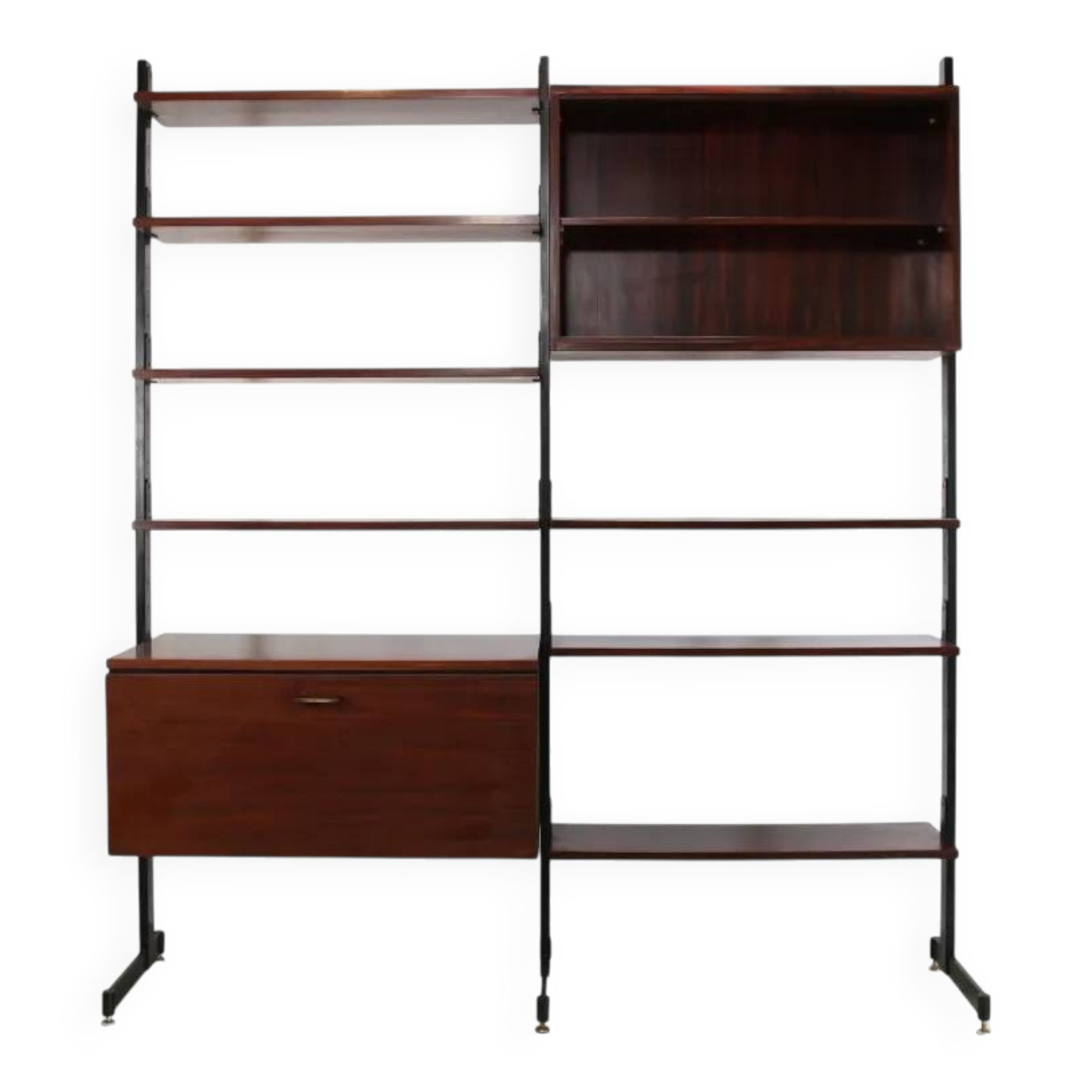 Cabinet mural autonome en palissandre modulable des années 60