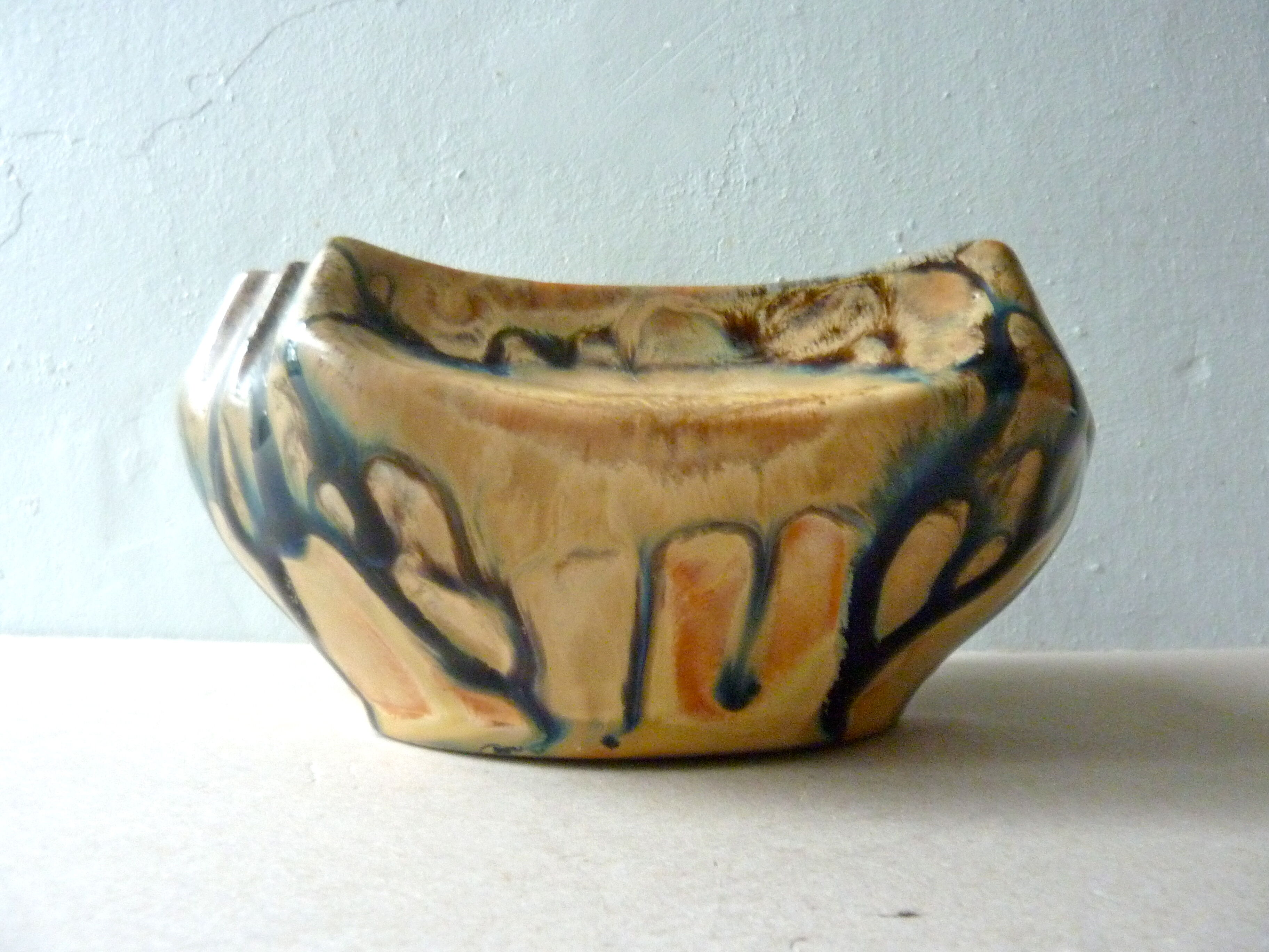 Void signed pocket méténier, enamelled stoneware, period art deco