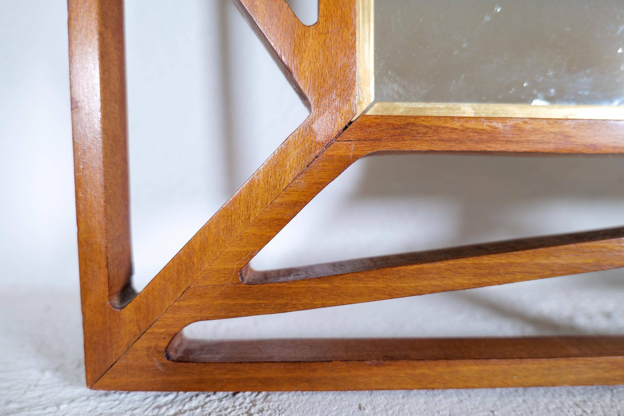 Rare large mirror "Konkret" Mid-Century Yngve Ekström by Eden Spegel in Sweden