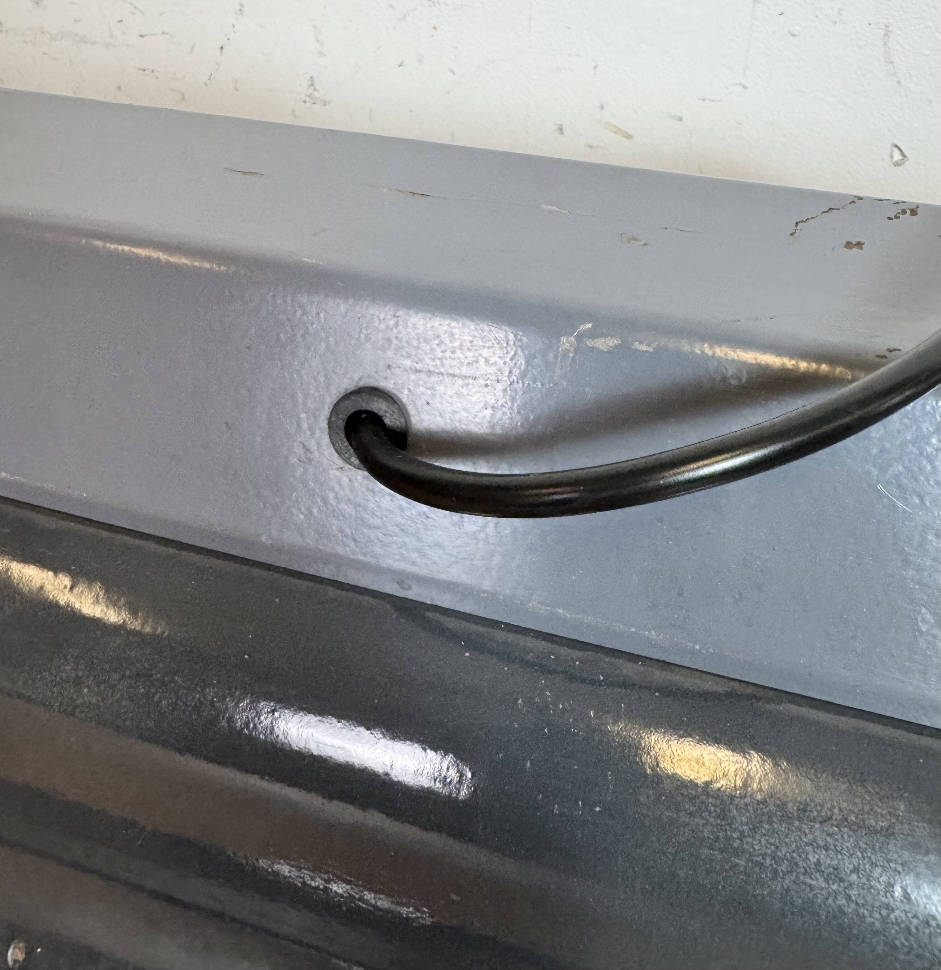 Grey Enamel Industrial Hanging Tube Light, 1960s