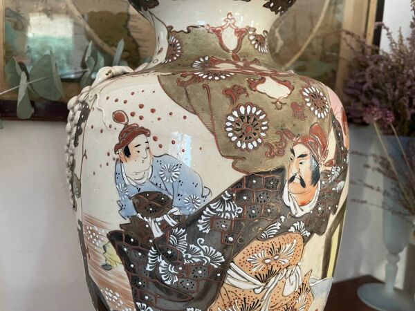 Grand vase japonais Satsuma 46cm