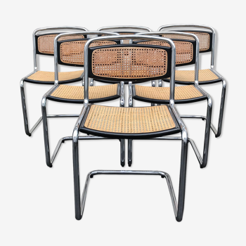 Six chaises cannées italiennes 1970