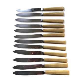 Series of 12 antique stainless steel knives