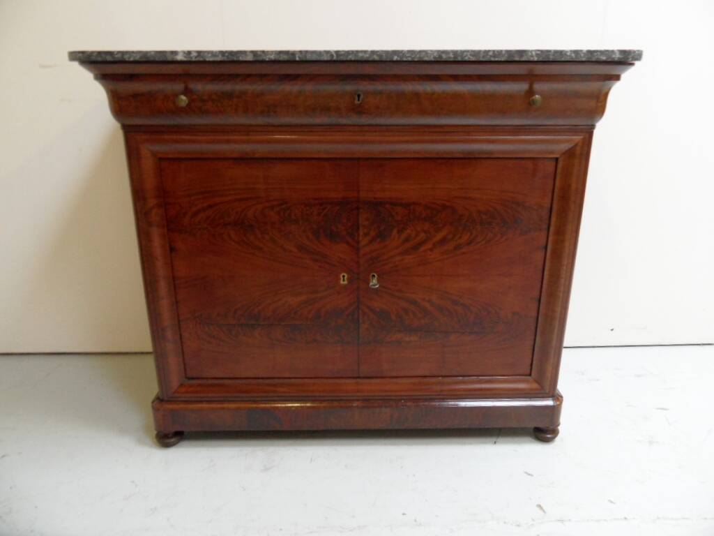 Antique mahogany sideboard with marble top