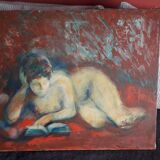 Old oil painting on canvas