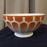 Faceted bowl white and orange digoin