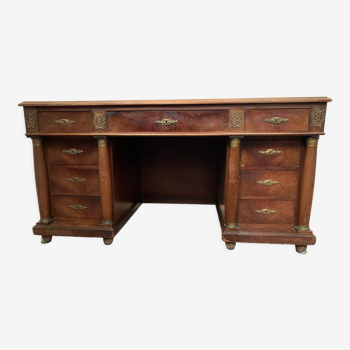 Empire style box desk in mahogany and XX century veneer