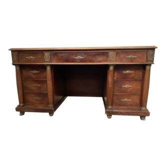 Empire style box desk in mahogany and XX century veneer