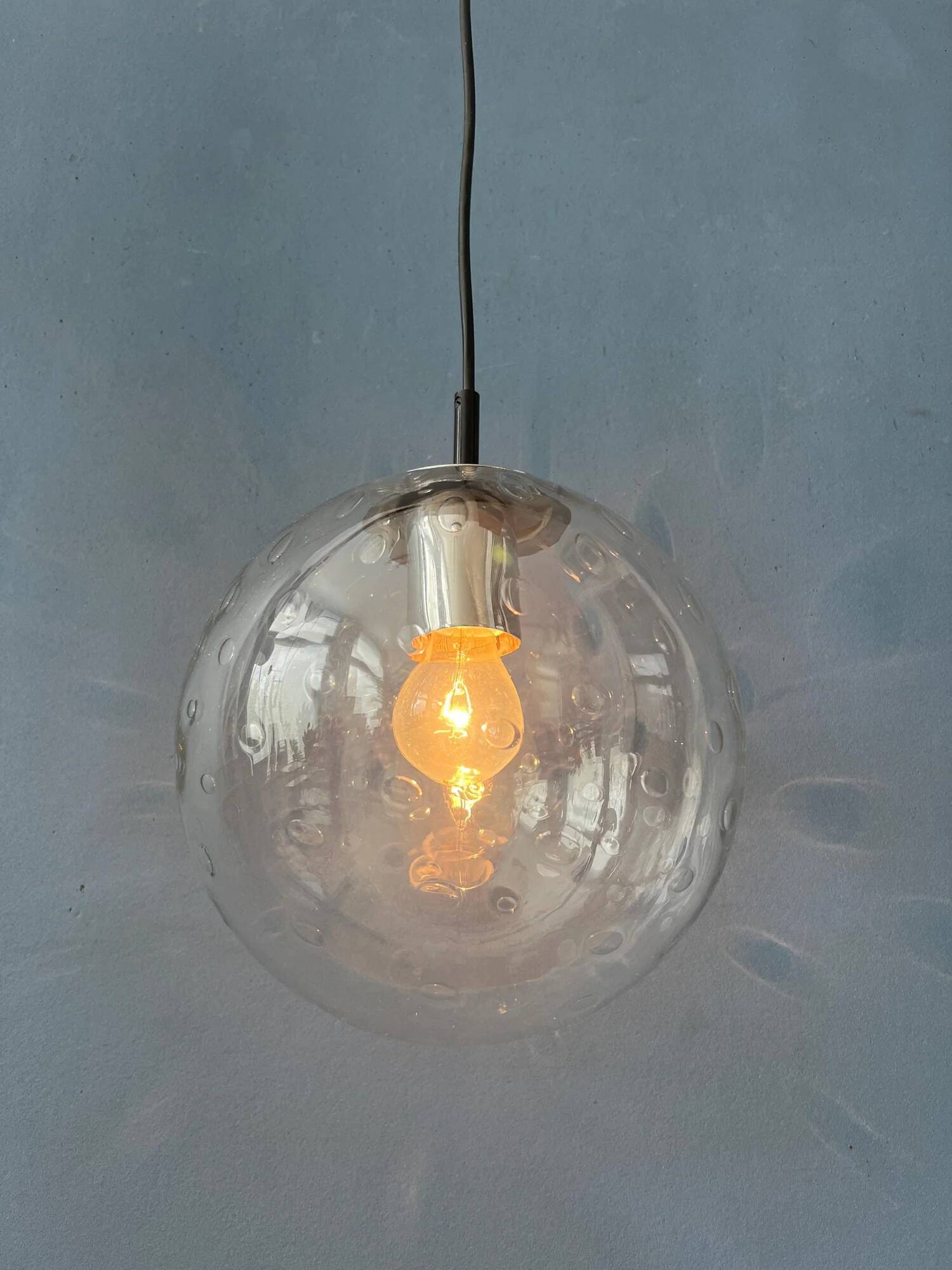 Suspension vintage en verre grainé Raak