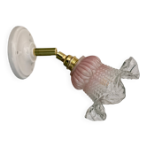 Vintage pink and clear glass tulip wall light.