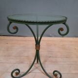 Round coffee table metal and glass