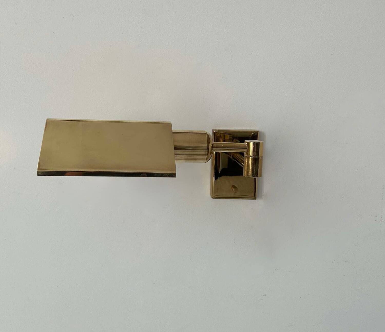 Vintage adjustable wall lamp, solid brass, France 1970