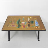 Vallauris tile table signed sensee
