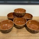 Set of 6 glazed earthenware bowls