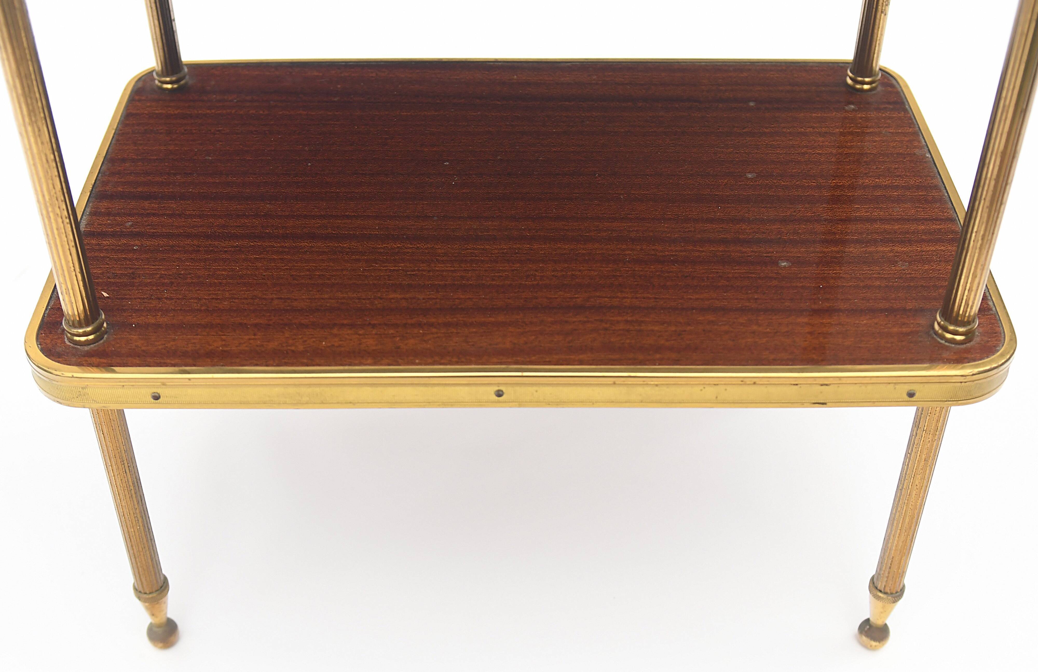 Vintage harness with 3 trays in formica and golden brass