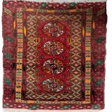 Handmade vintage Afghan Ersari mat 46cm x 50cm 1960s