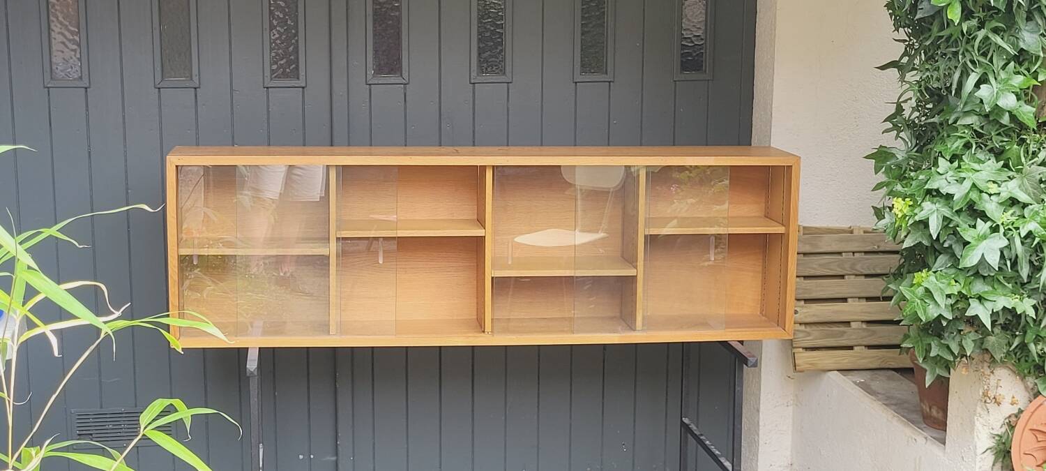 60's glass wall shelf