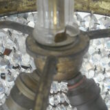 Lustre montgolfière en cristal et bronze XIXe