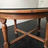 Oval solid oak table made from the 1970s