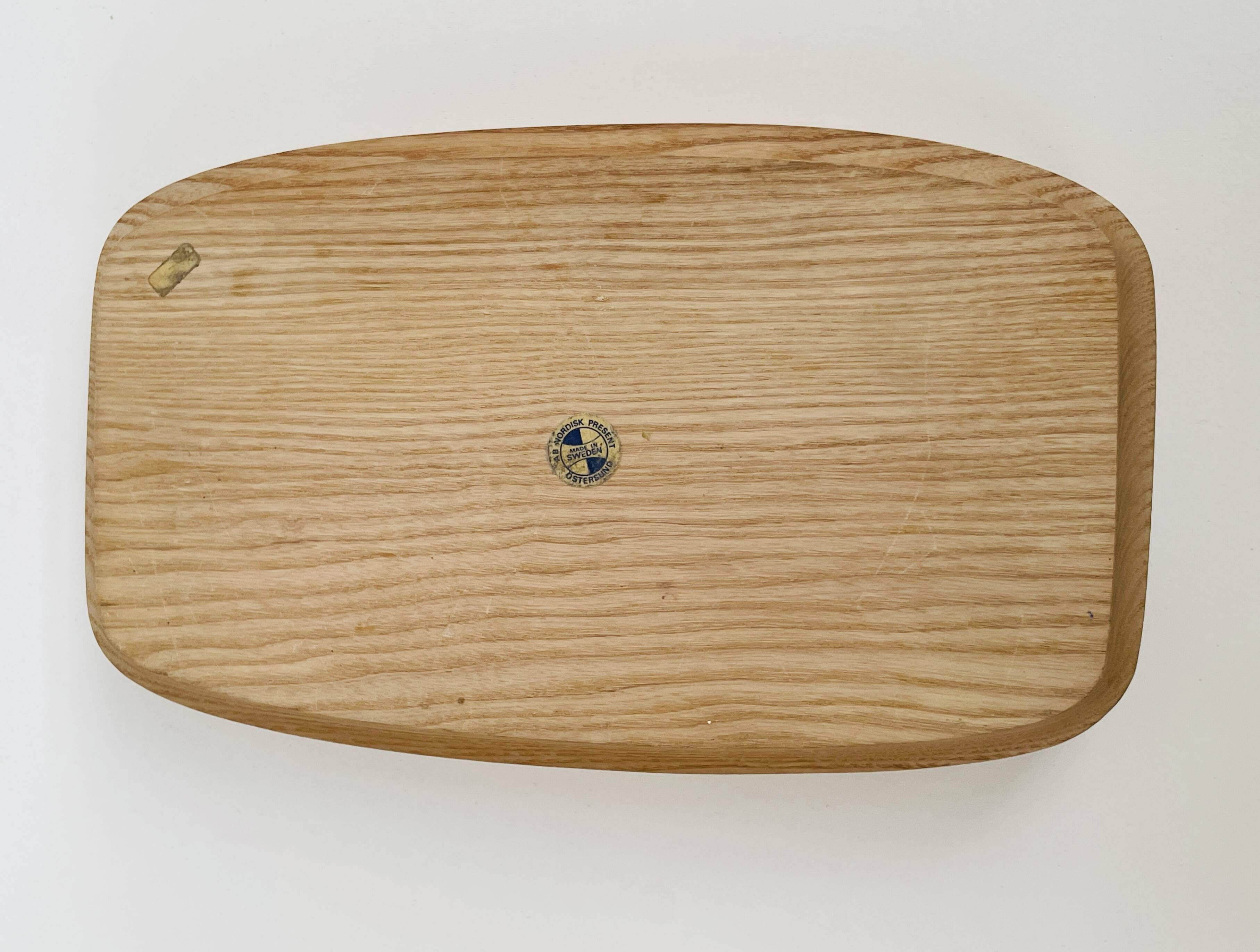 Solid wood bowl/plateau – vintage Scandinavian design – Sweden