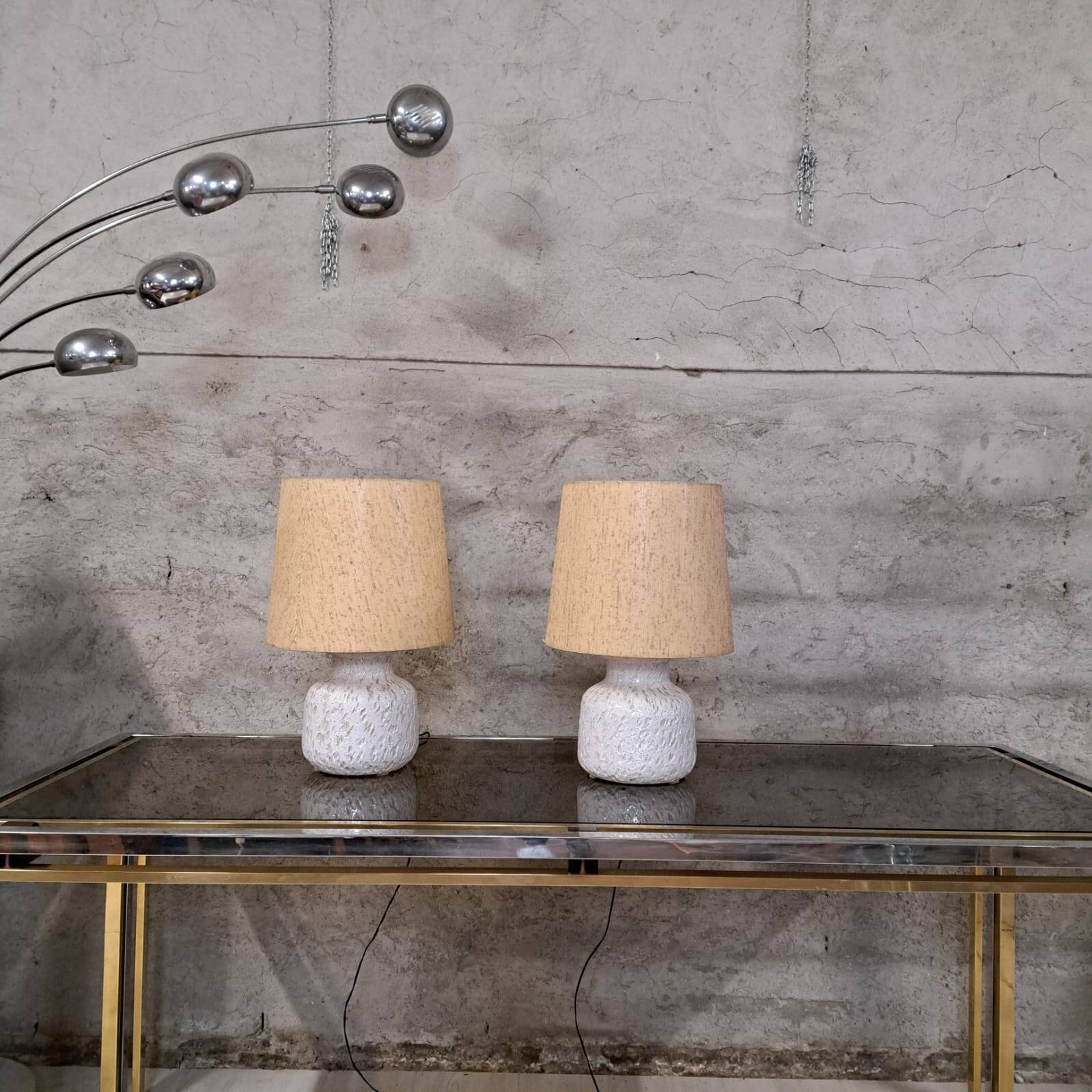 Pair of vintage ceramic lamps made in Italy