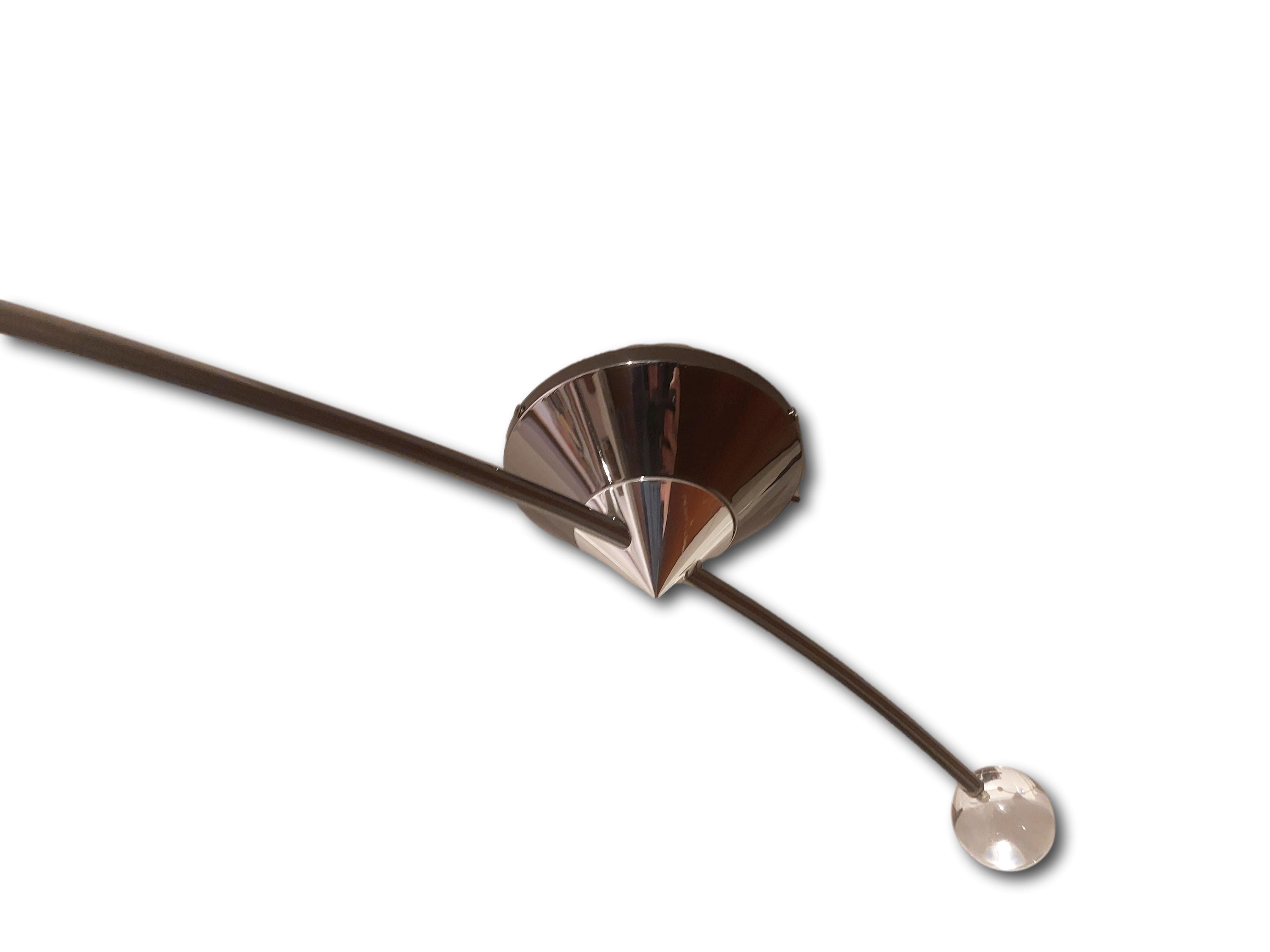 Murano glass and metal ceiling lamp, 1980s