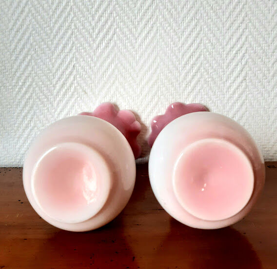 Pair of fairground opaline vases circa 1920