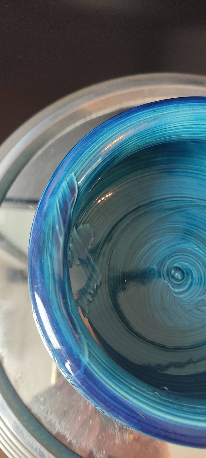 Rimini Blue ceramic cache-pot, Aldo Londi, Bitossi