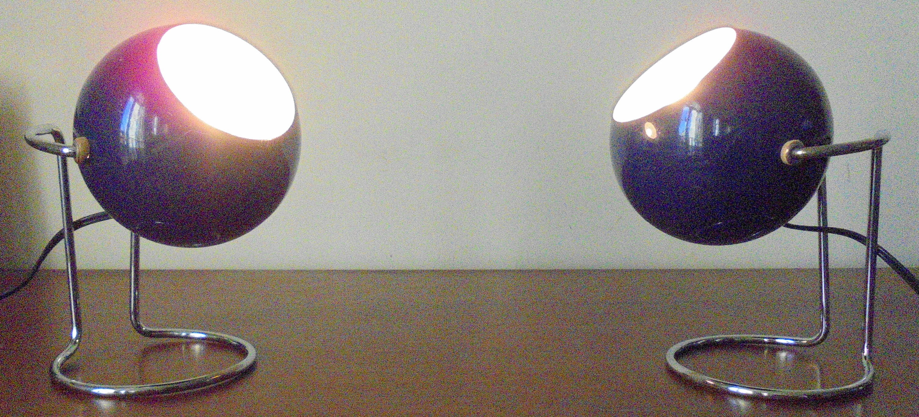Pair of Eyeball bedside lamps from the 70s