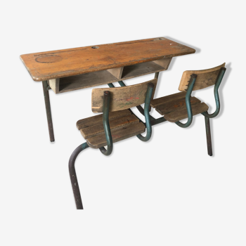 Vintage wooden schoolboy desk