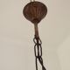 French Vintage Brass Metal And Wood Lantern Ceiling Light White Glass Shade 5120