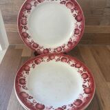 Vintage set of 5 St Amand earthenware plates with apples.