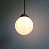 Art Deco suspension in white opaline, Val Saint-Lambert, 1920-30