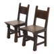 Set of 2 19th Century Spanish Hand Carved Oak Chairs