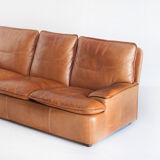 Vintage leather sofa. Belgium, 1970s