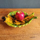 Vintage Fish Plate in Barbotine – Yellow Fish Serving Dish